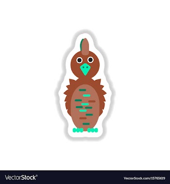 In paper sticker style parrot vector image