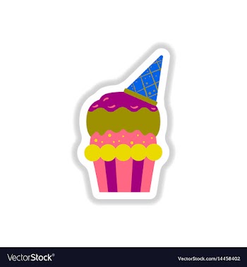 In paper sticker style party vector image
