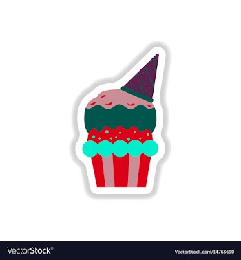 In paper sticker style party vector image