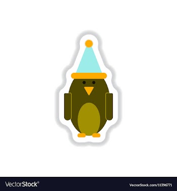 In paper sticker style Penguin vector image