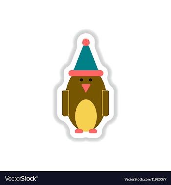 In paper sticker style Penguin vector image