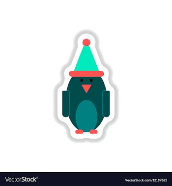 In paper sticker style Penguin vector image