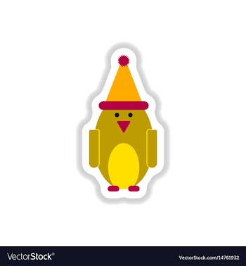 In paper sticker style penguin vector image
