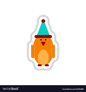 In paper sticker style penguin vector image