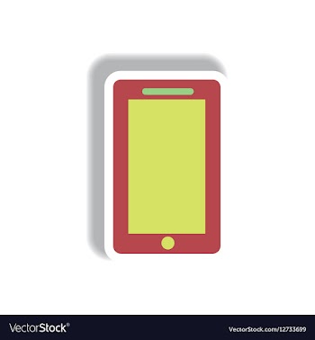 In paper sticker style phone vector image