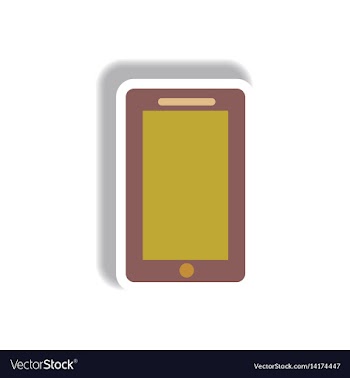In paper sticker style phone vector image