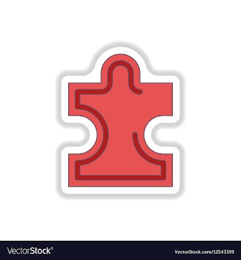 In paper sticker style Puzzle vector image