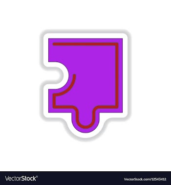In paper sticker style Puzzle vector image