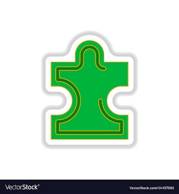 In paper sticker style puzzle vector image