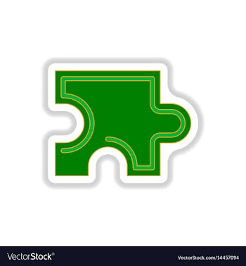 In paper sticker style puzzle vector image
