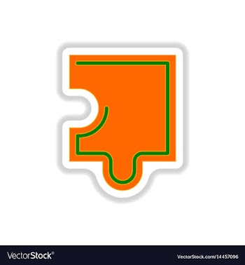 In paper sticker style puzzle vector image