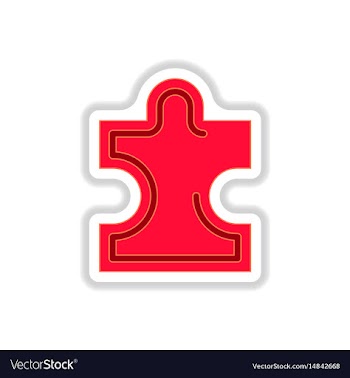In paper sticker style puzzle vector image