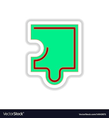 In paper sticker style puzzle vector image