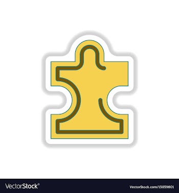 In paper sticker style puzzle vector image