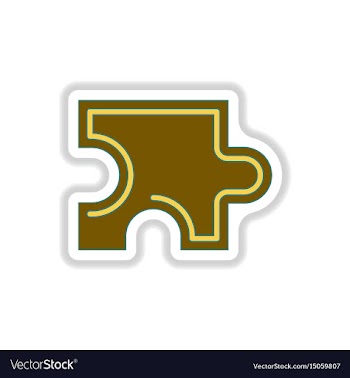In paper sticker style puzzle vector image