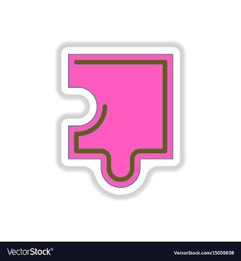 In paper sticker style puzzle vector image