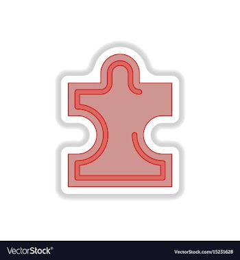 In paper sticker style puzzle vector image