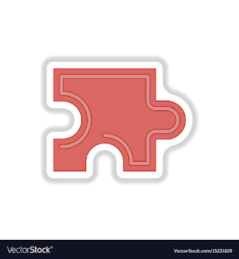 In paper sticker style puzzle vector image