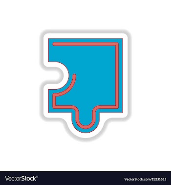 In paper sticker style puzzle vector image
