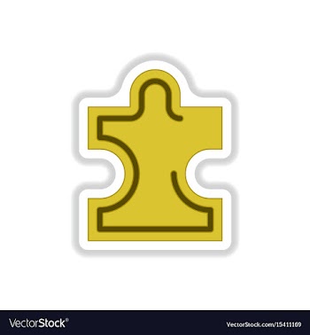 In paper sticker style puzzle vector image