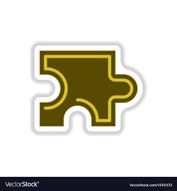 In paper sticker style puzzle vector image