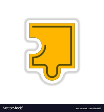 In paper sticker style puzzle vector image