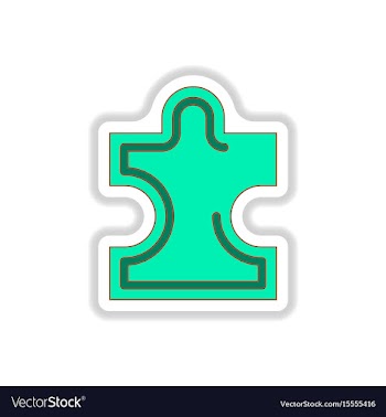 In paper sticker style puzzle vector image