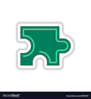 In paper sticker style puzzle vector image