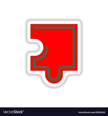 In paper sticker style puzzle vector image