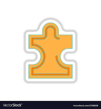 In paper sticker style puzzle vector image