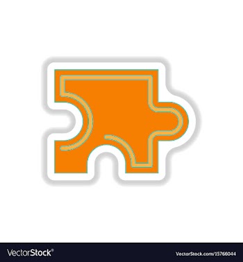 In paper sticker style puzzle vector image