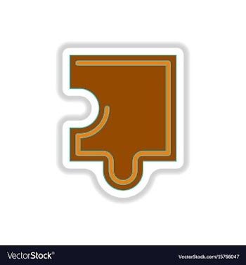 In paper sticker style puzzle vector image