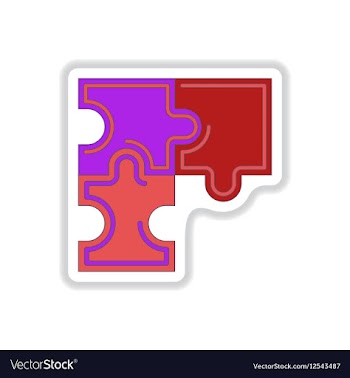 In paper sticker style Puzzles vector image
