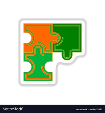 In paper sticker style puzzles vector image