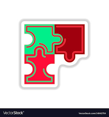 In paper sticker style puzzles vector image