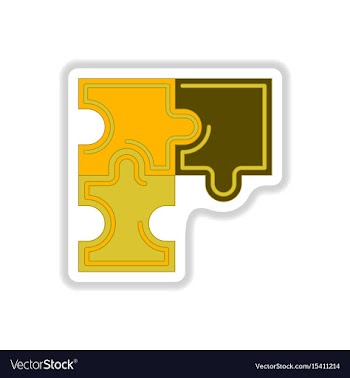 In paper sticker style puzzles vector image