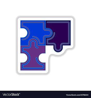In paper sticker style puzzles vector image
