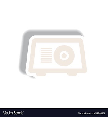 In paper sticker style radio vector image