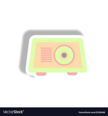 In paper sticker style radio vector image