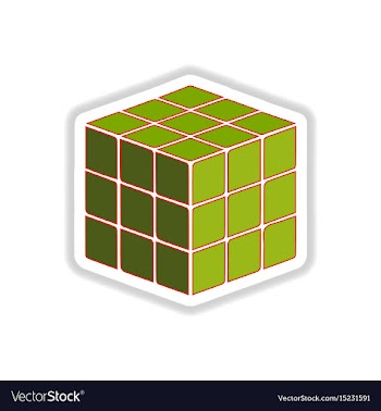 In paper sticker style rubik vector image