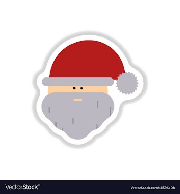 In paper sticker style Santa vector image