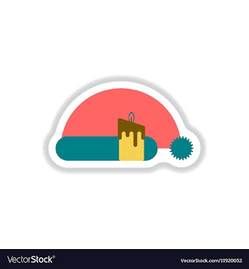 In paper sticker style Santa vector image