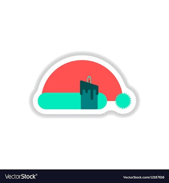 In paper sticker style Santa vector image