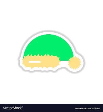 In paper sticker style santa vector image