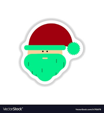 In paper sticker style santa vector image