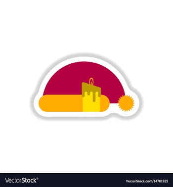In paper sticker style santa vector image