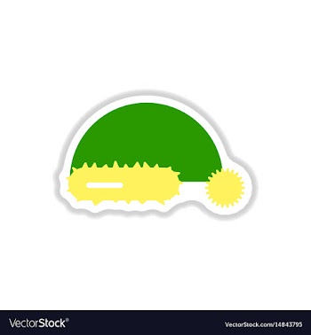 In paper sticker style santa vector image