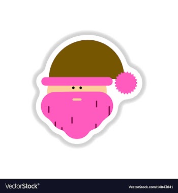 In paper sticker style santa vector image