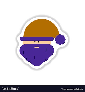 In paper sticker style santa vector image