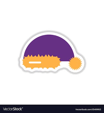 In paper sticker style santa vector image